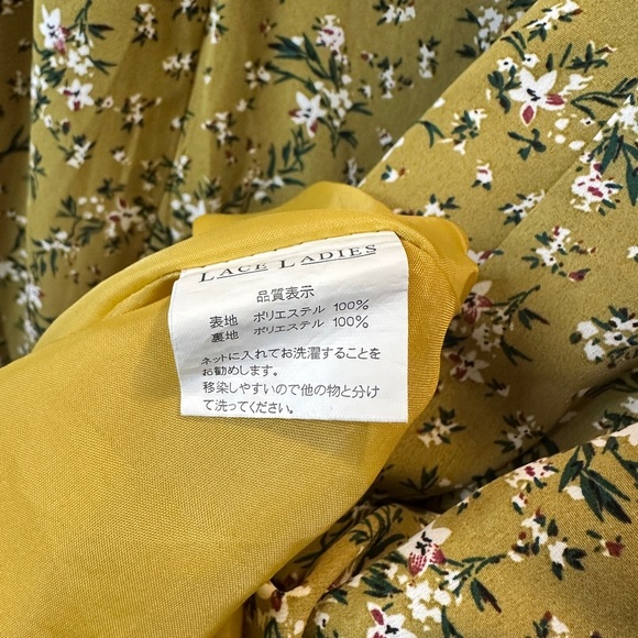 [WOMEN] JAPAN Lace Ladies Floral Ankle Dress | Olive Mustard | Warm Tone - Picture 4 of 5